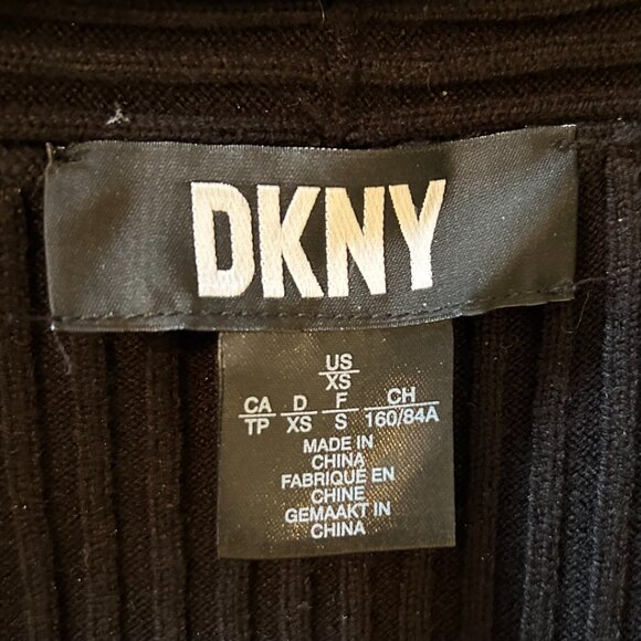 DKNY Black Ribbed Knit Midi Dress – Size S - Picture 6 of 6